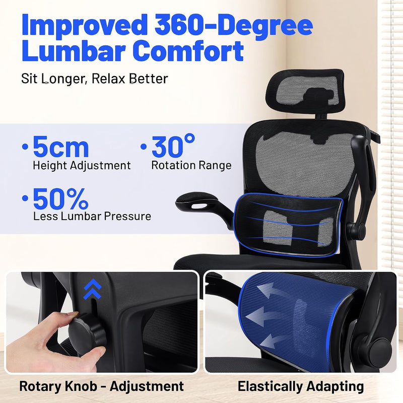 Ergonomic Office Chair with Headrest Lumbar Support