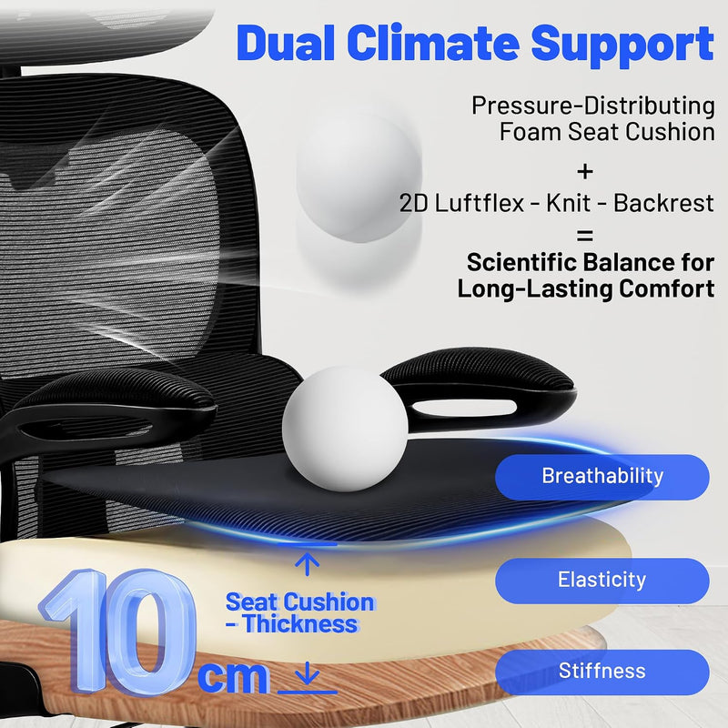 Ergonomic Office Chair with Headrest Lumbar Support