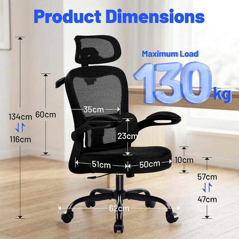 Ergonomic Office Chair with Headrest Lumbar Support