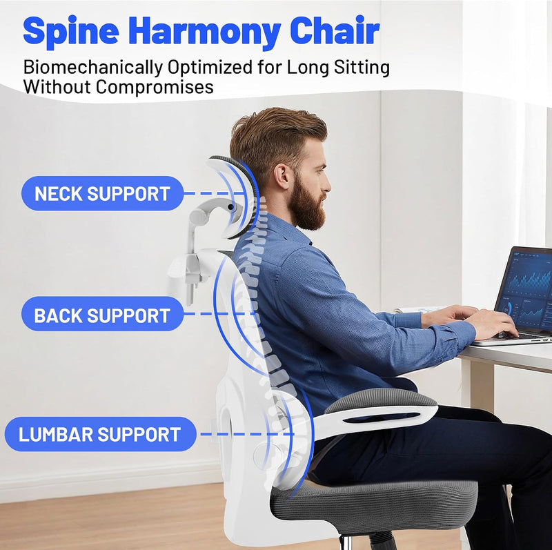 Ergonomic Office Chair with Headrest Lumbar Support