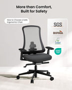 Ergonomic Office Desk Chair with Sliding Seat Depth