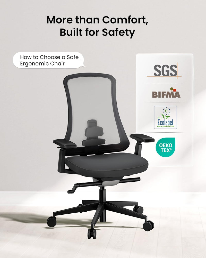 Ergonomic Office Desk Chair with Sliding Seat Depth