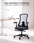 Ergonomic Office Desk Chair with Sliding Seat Depth