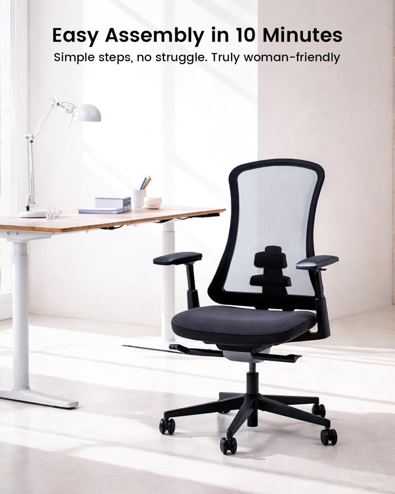Ergonomic Office Desk Chair with Sliding Seat Depth