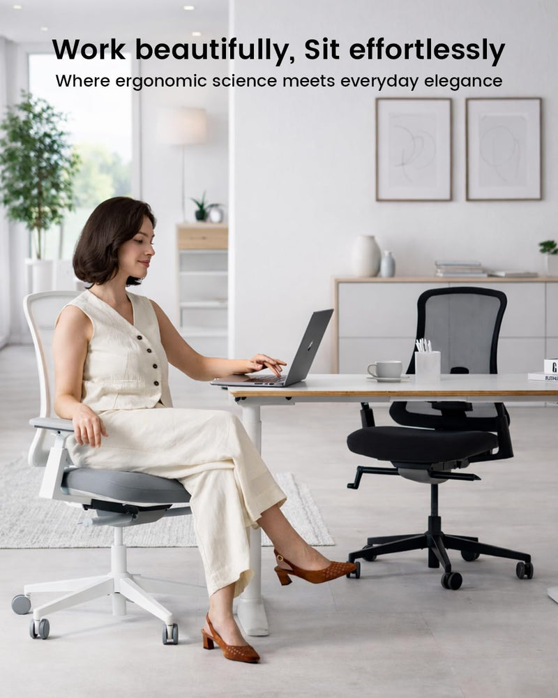 Ergonomic Office Desk Chair with Sliding Seat Depth