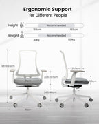 Ergonomic Office Desk Chair with Sliding Seat Depth