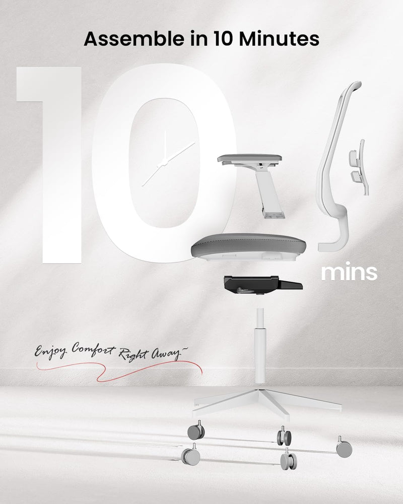 Ergonomic Office Desk Chair with Sliding Seat Depth