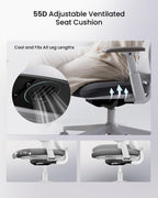 Ergonomic Office Desk Chair with Sliding Seat Depth