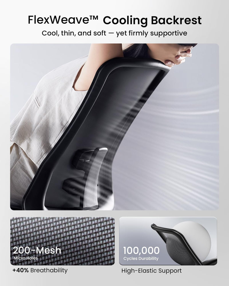 Ergonomic Office Desk Chair with Sliding Seat Depth