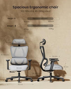Ergonomic Office Desk Chair with 10CM Spring Cushion