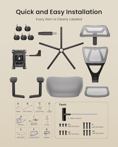 Ergonomic Office Desk Chair with 10CM Spring Cushion