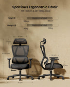 Ergonomic Office Desk Chair with 10CM Spring Cushion