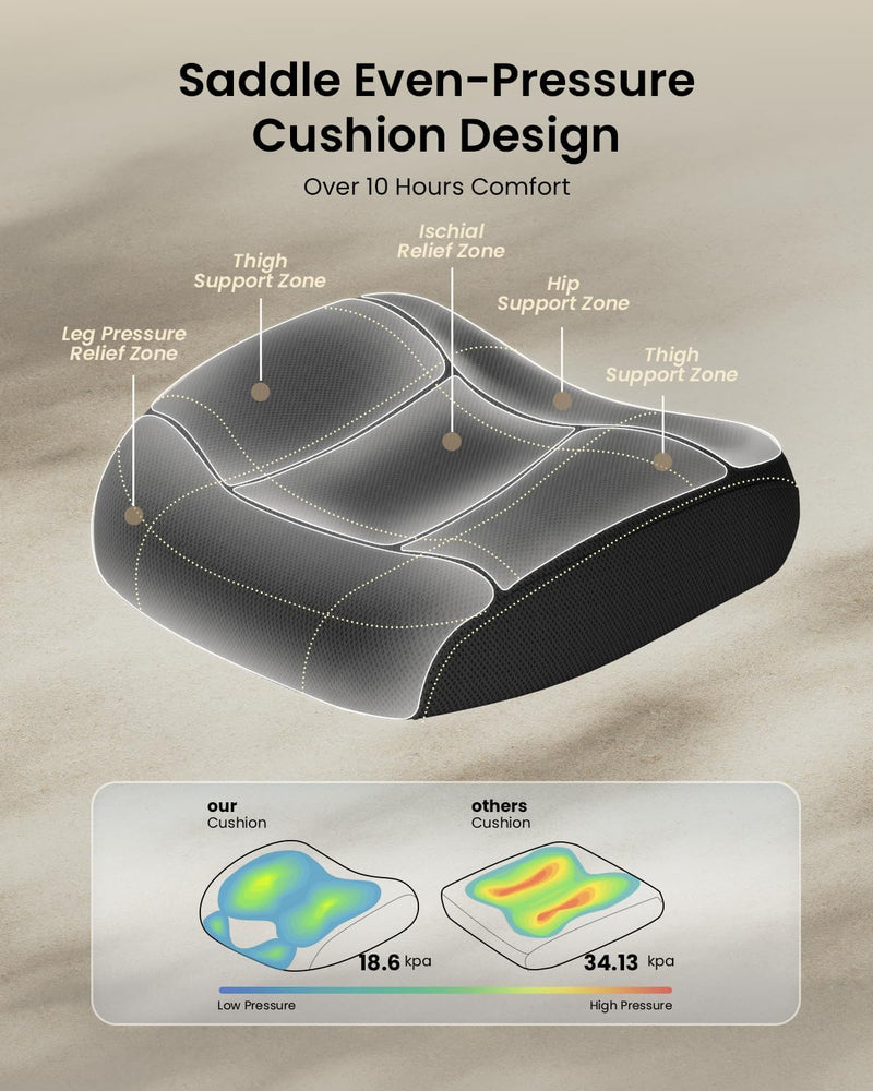 Ergonomic Office Desk Chair with 10CM Spring Cushion