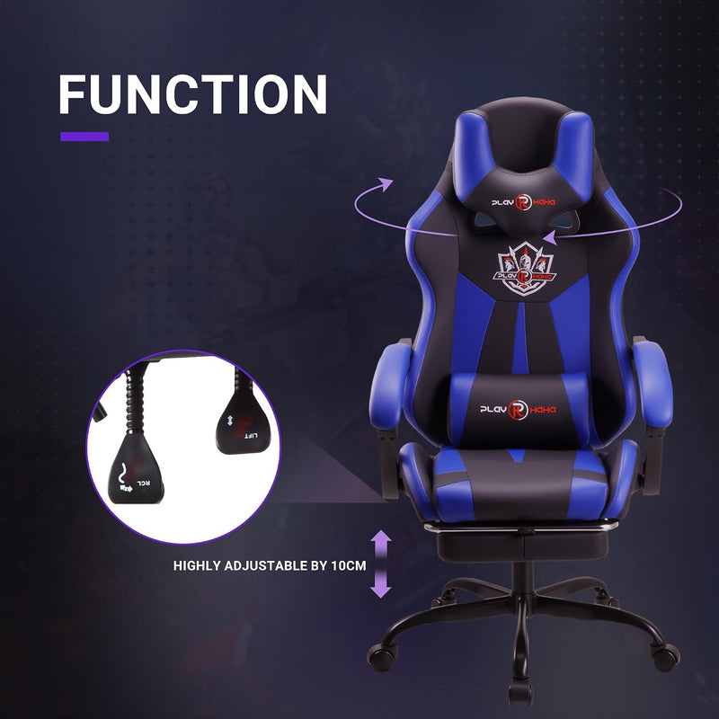 Ergonomic Reclining Seat with Footrest Adjustable Headrest