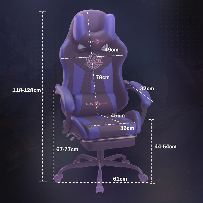 Ergonomic Reclining Seat with Footrest Adjustable Headrest