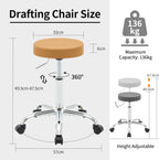Ergonomic Rolling Office Stool Chair with Backrest Swivel