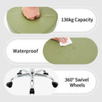 Ergonomic Rolling Office Stool Chair with Backrest Swivel