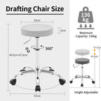 Ergonomic Rolling Office Stool Chair with Backrest Swivel