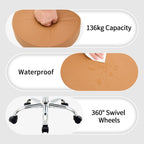 Ergonomic Rolling Office Stool Chair with Backrest Swivel