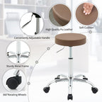Ergonomic Rolling Office Stool Chair with Backrest Swivel