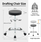 Ergonomic Rolling Office Stool Chair with Backrest Swivel