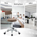 Ergonomic Rolling Office Stool Chair with Backrest Swivel