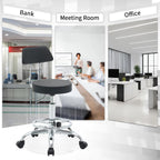 Ergonomic Rolling Office Stool Chair with Backrest Swivel