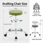 Ergonomic Rolling Office Stool Chair with Backrest Swivel