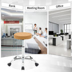 Ergonomic Rolling Office Stool Chair with Backrest Swivel