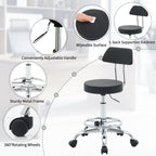 Ergonomic Rolling Office Stool Chair with Backrest Swivel
