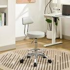 Ergonomic Rolling Office Stool Chair with Backrest Swivel