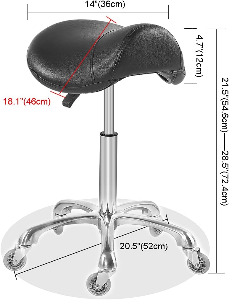 Ergonomic Saddle Stool Chair with Wheels for Dental