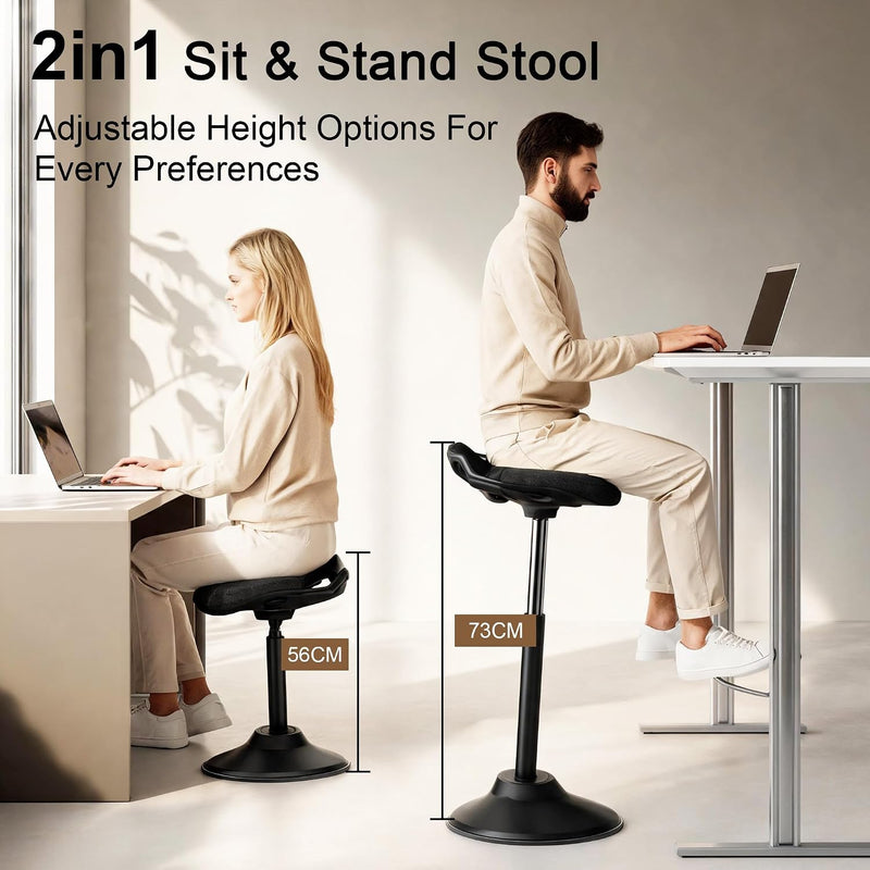 Ergonomic Wobble Stool for Standing Desk Height Adjustable