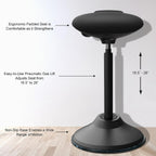 Ergonomic Wobble Stool for Standing Desk Height Adjustable
