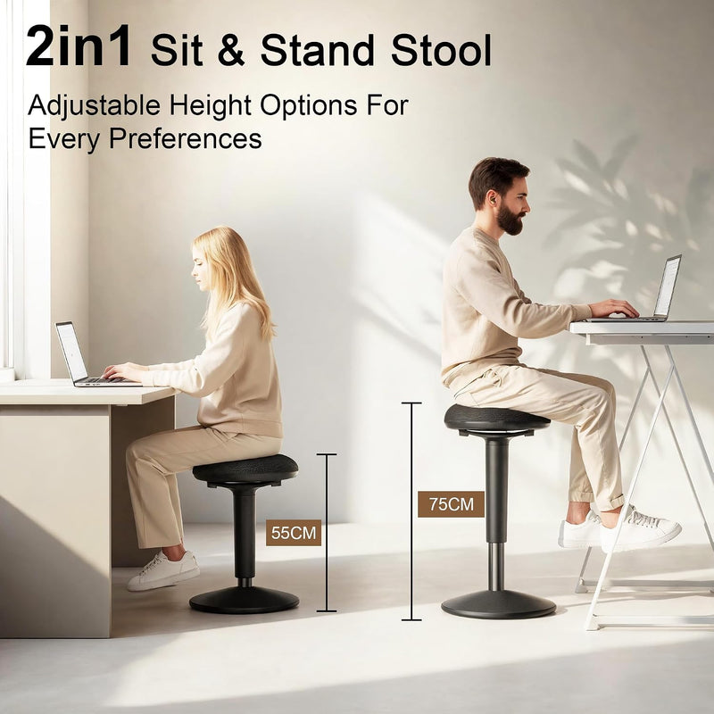 Ergonomic Wobble Stool for Standing Desk Height Adjustable