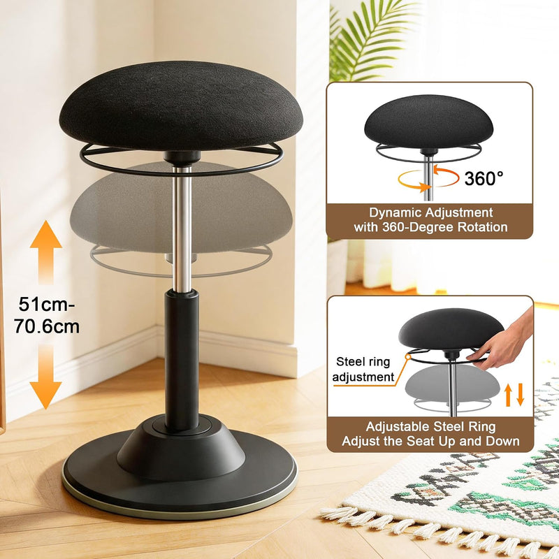 Ergonomic Wobble Stool for Standing Desk Height Adjustable