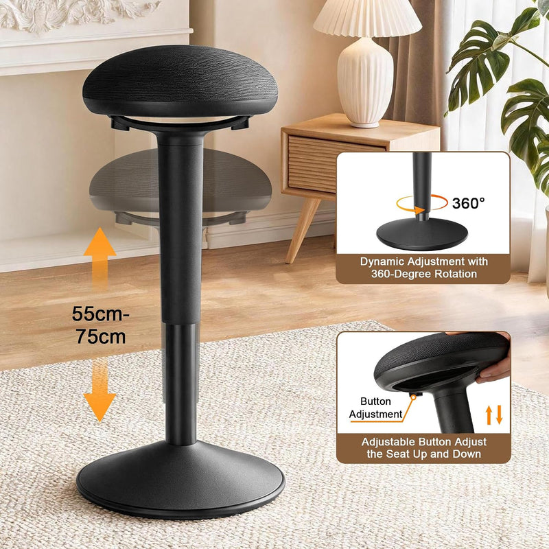 Ergonomic Wobble Stool for Standing Desk Height Adjustable