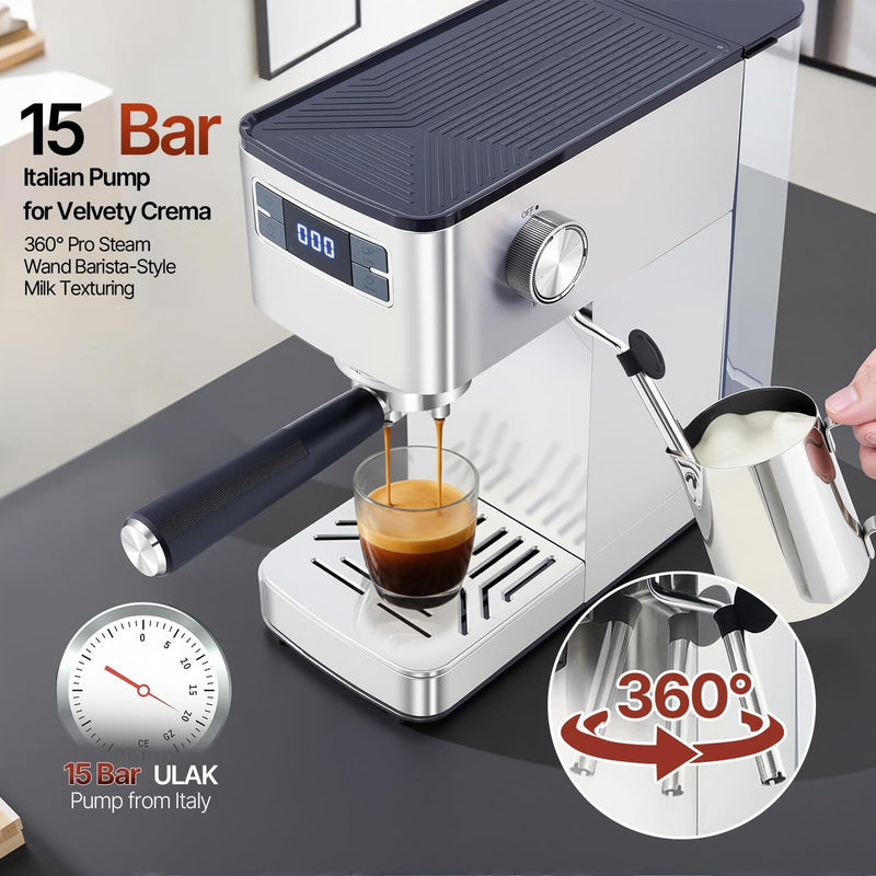 Espresso Machine 15bar Barista Pump Coffee Maker