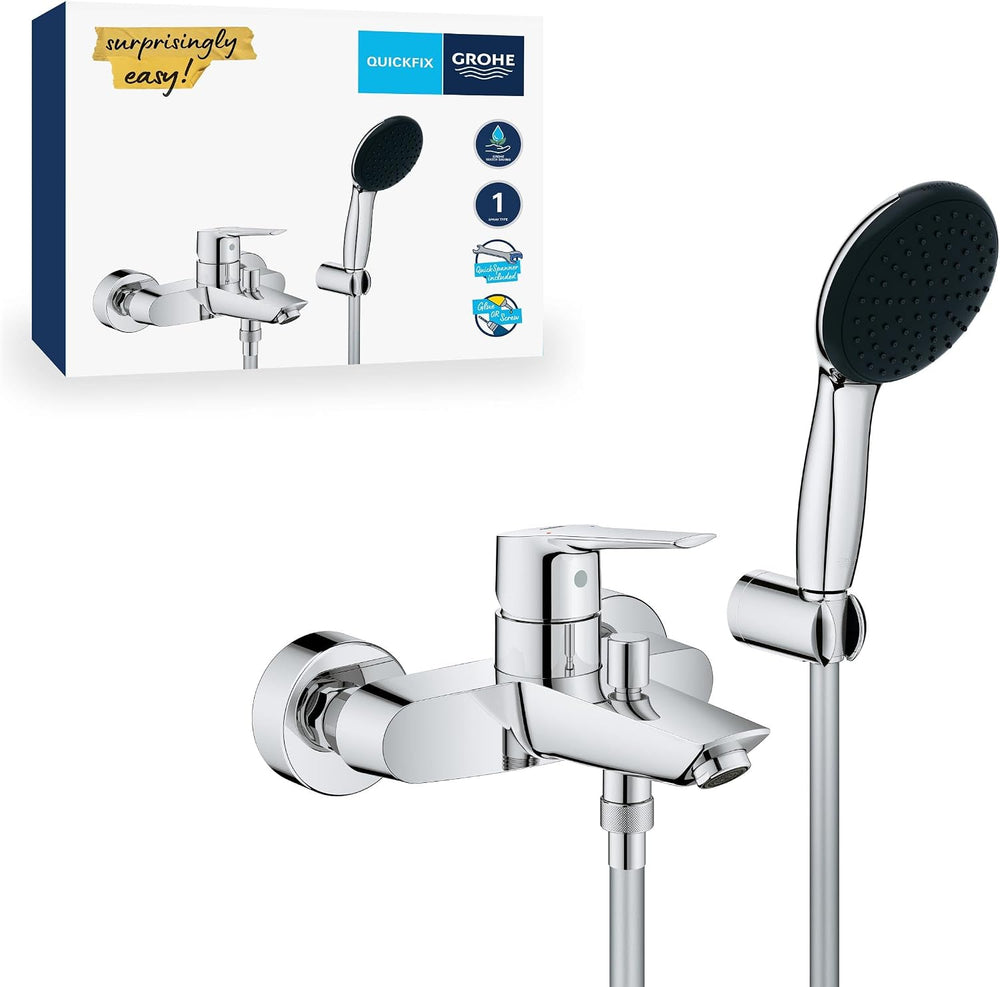 Essence Floor-Mounted Bath Filler Tap Set Chrome