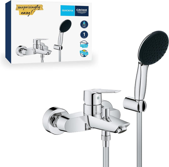 Essence Floor-Mounted Bath Filler Tap Set Chrome