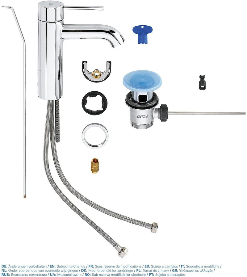Essence Smooth Body Basin Mixer Tap Chrome