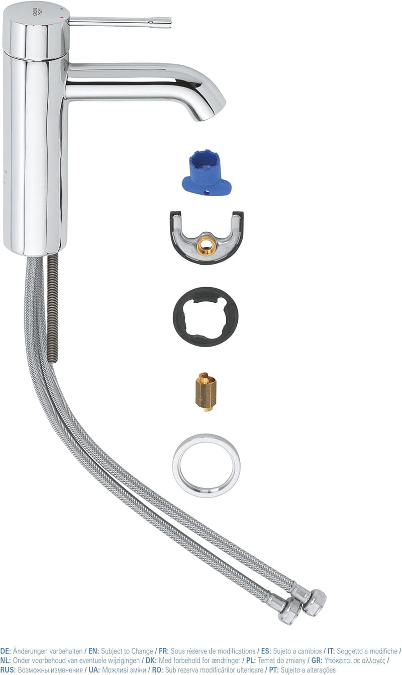 Essence Smooth Body Basin Mixer Tap Chrome