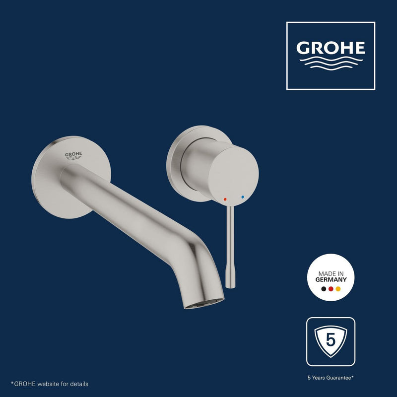 Essence Wall Mounted 2 Hole Basin Mixer Tap