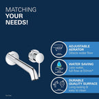 Essence Wall Mounted 2 Hole Basin Mixer Tap