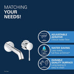 Essence Wall Mounted 2 Hole Basin Mixer Tap