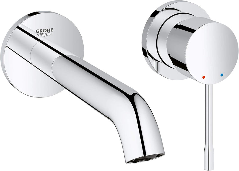 Essence Wall Mounted 2 Hole Basin Mixer Tap