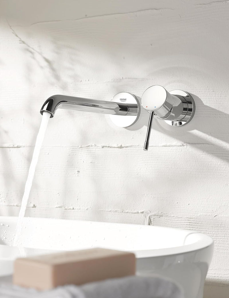 Essence Wall Mounted 2 Hole Basin Mixer Tap