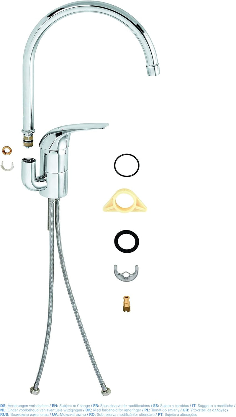 Euroeco New Single-Lever Sink Mixer 1 2" Chrome