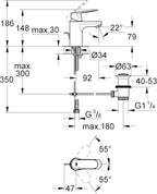 Eurosmart Cosmopolitan Bathroom Basin Mixer Tap Single-Lever