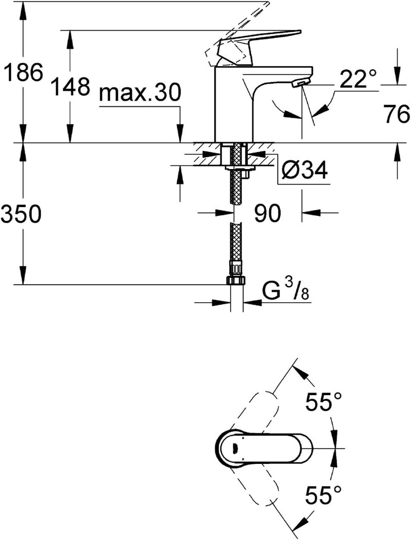 Eurosmart Cosmopolitan Bathroom Tap